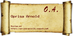 Oprisa Arnold névjegykártya